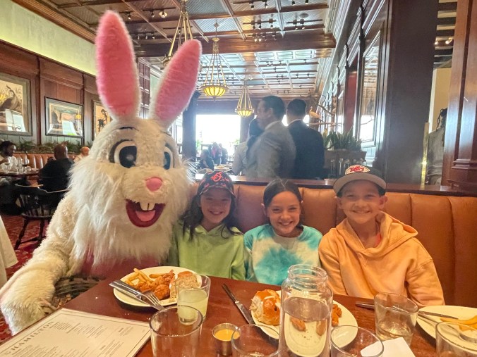Easter Bunny visit during family meal in Washington DC