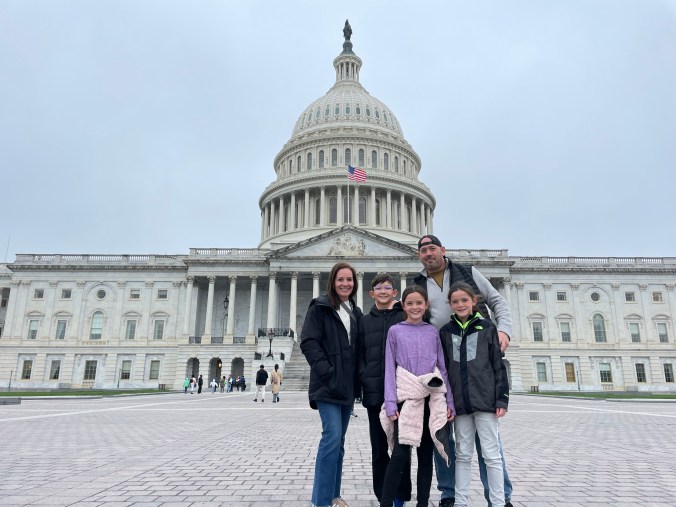 United States Capitol building during family visit in Washington DC