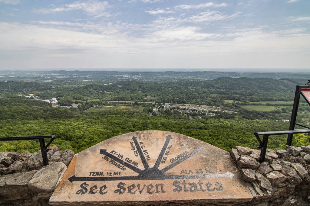Mountain overlook view from the See Seven States viewpoint at Rock City Gardens on Lookout Mountain