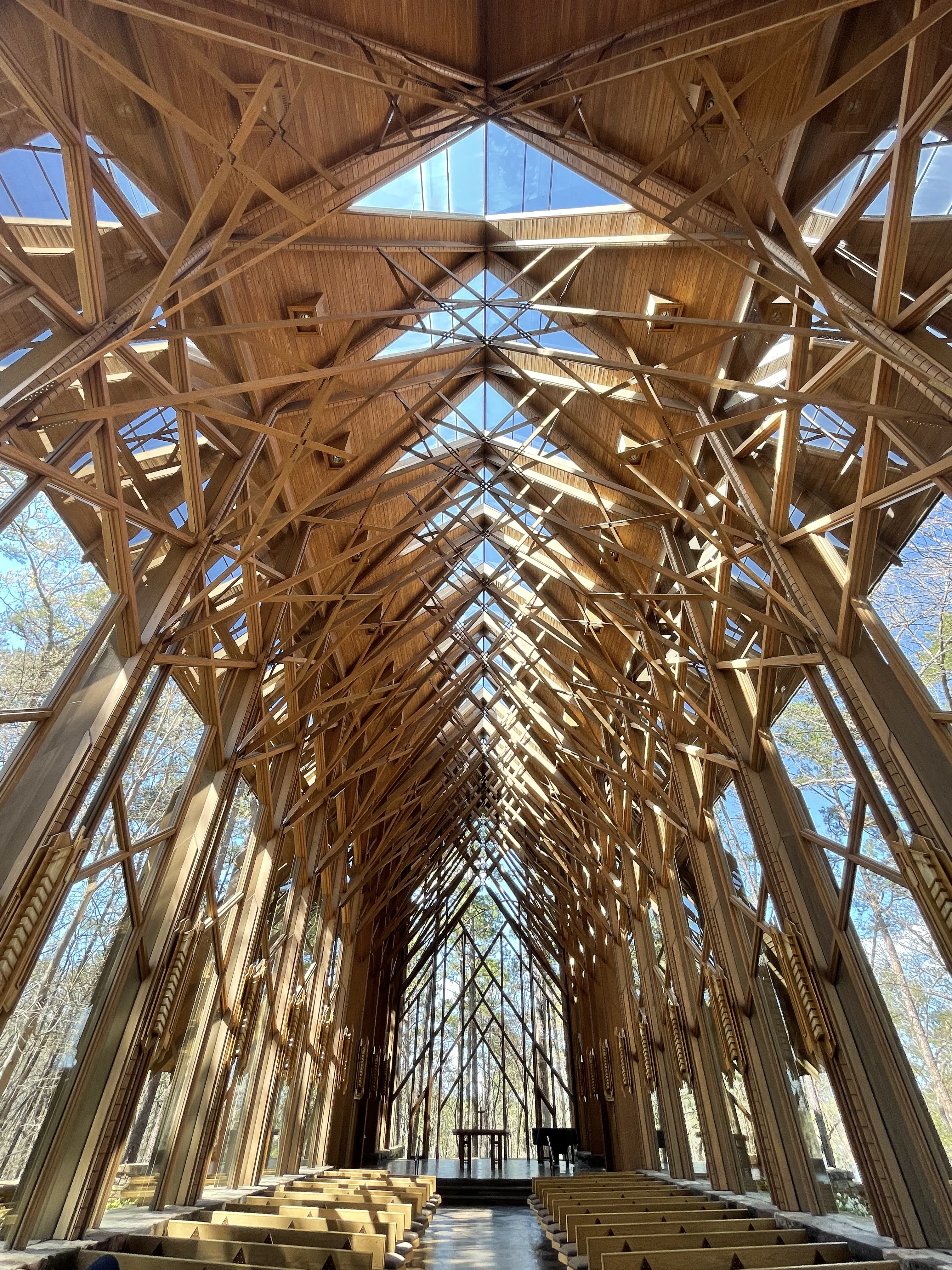 Wood chapel at Garvan Woodland Gardens in Hot Springs Arkansas