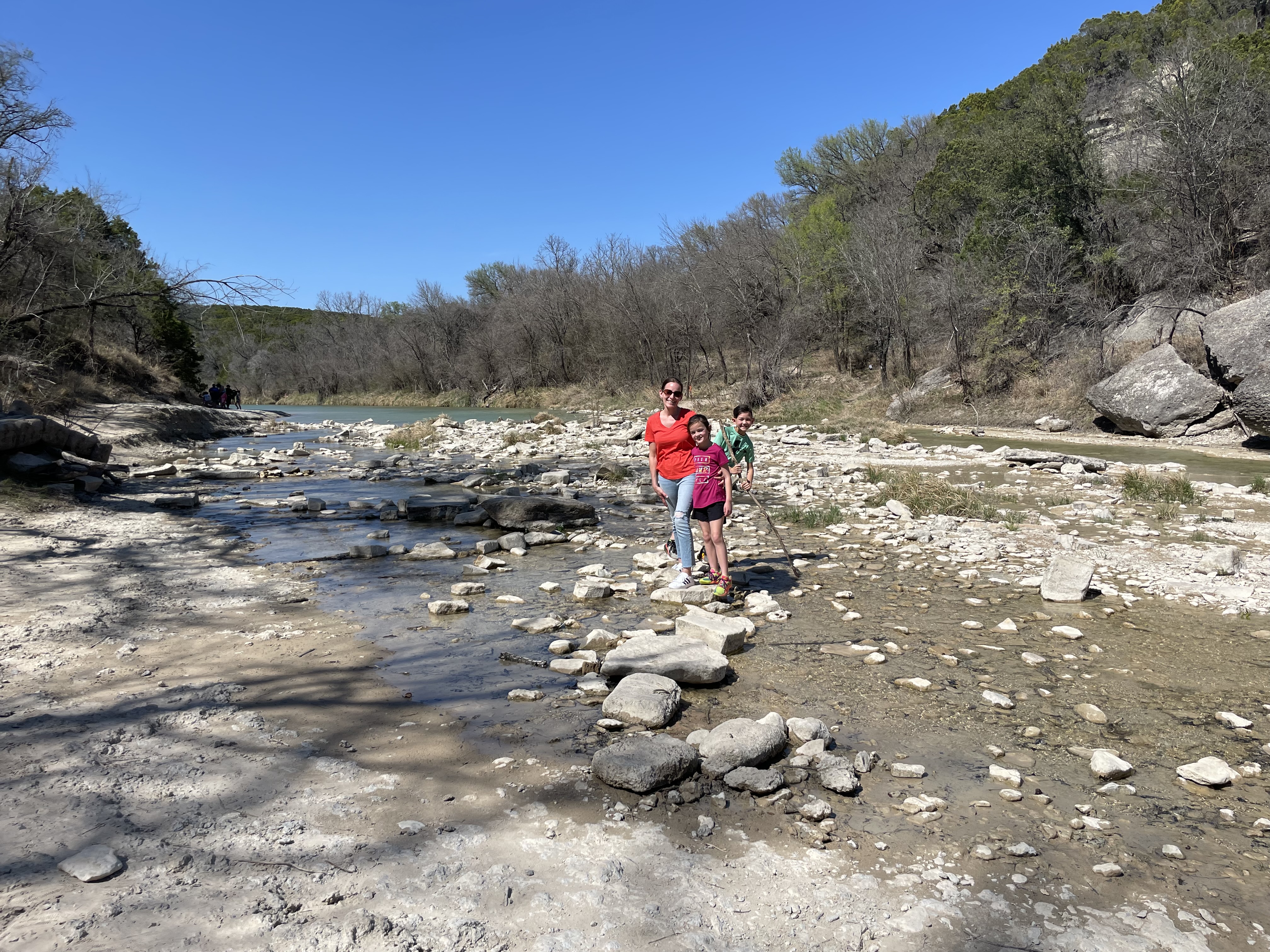Kids exploring Dinosaur Valley State Park in Texas