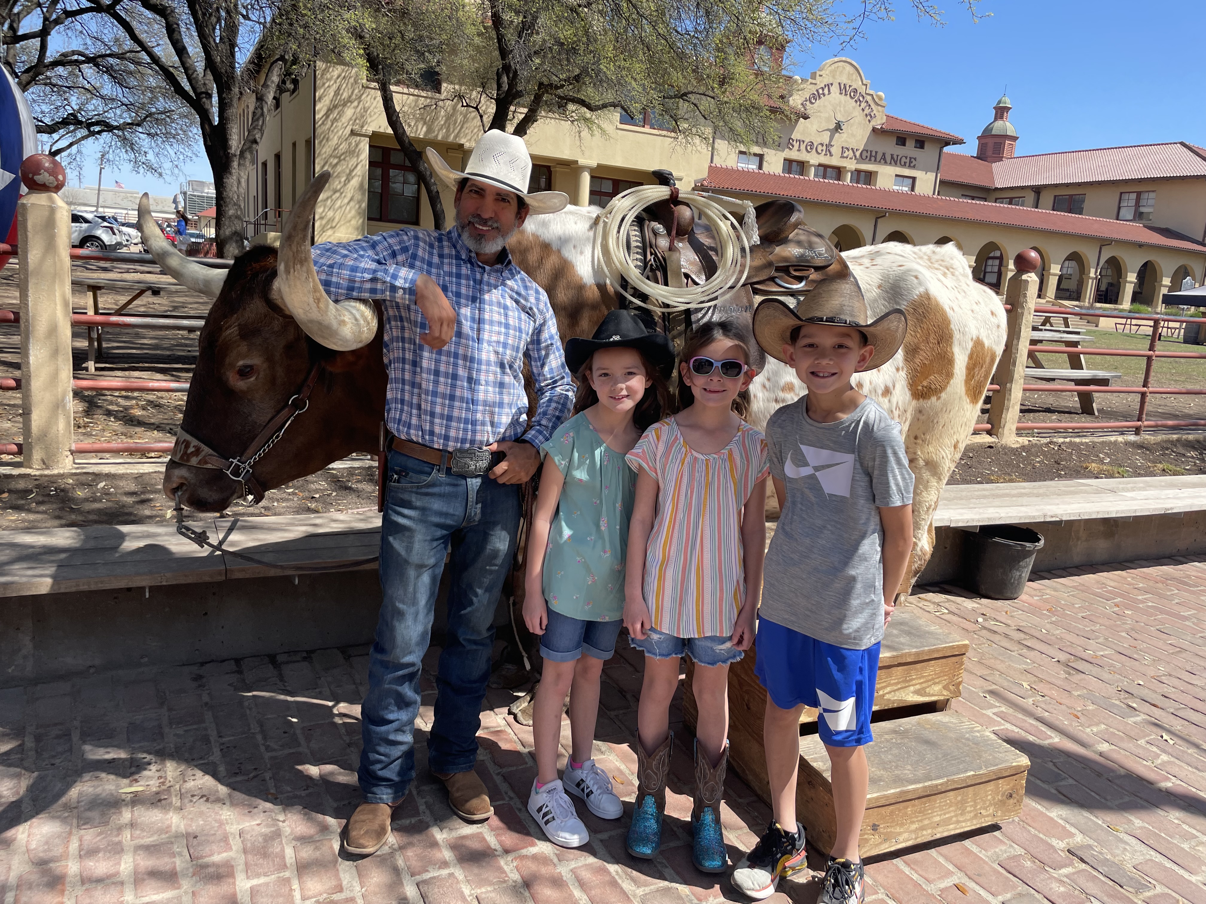 Fort Worth Stockyards with kids during a Texas family road trip