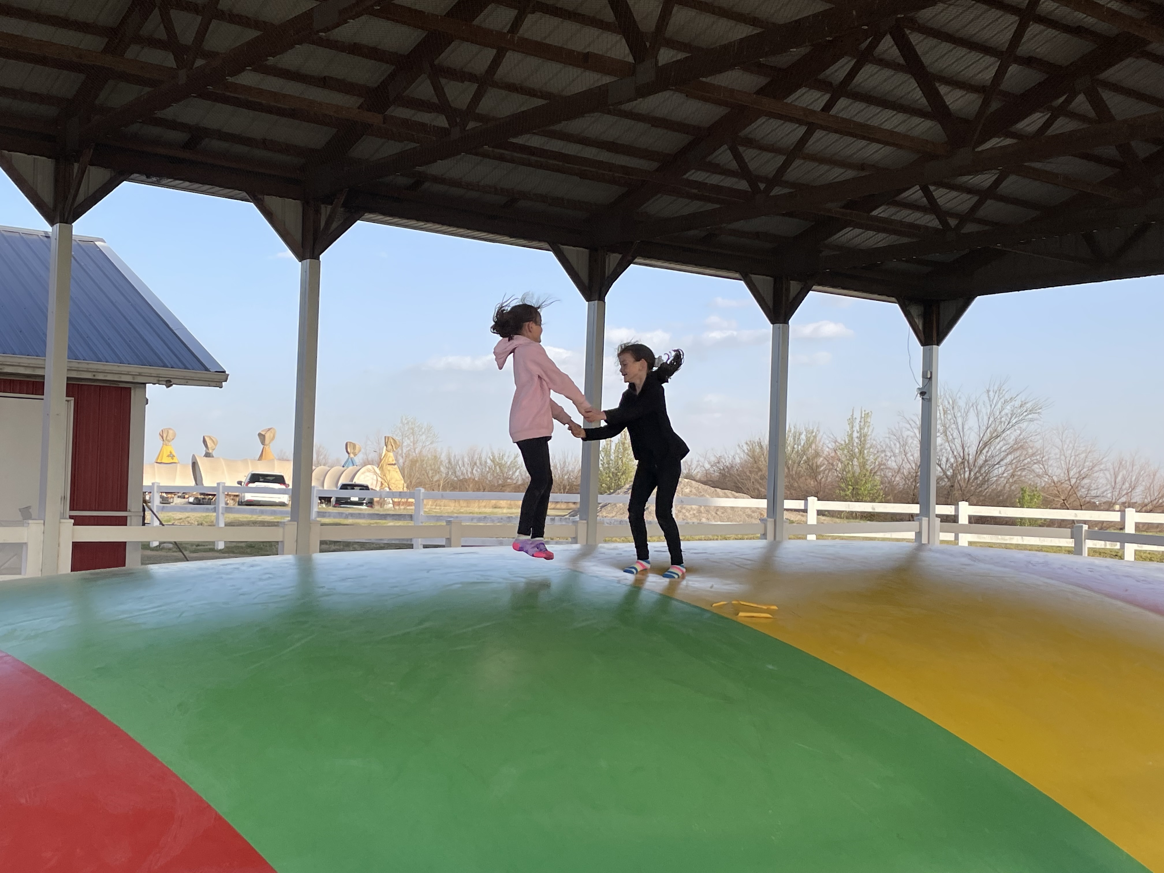 Kids playing at Orr Family Farm in Oklahoma City