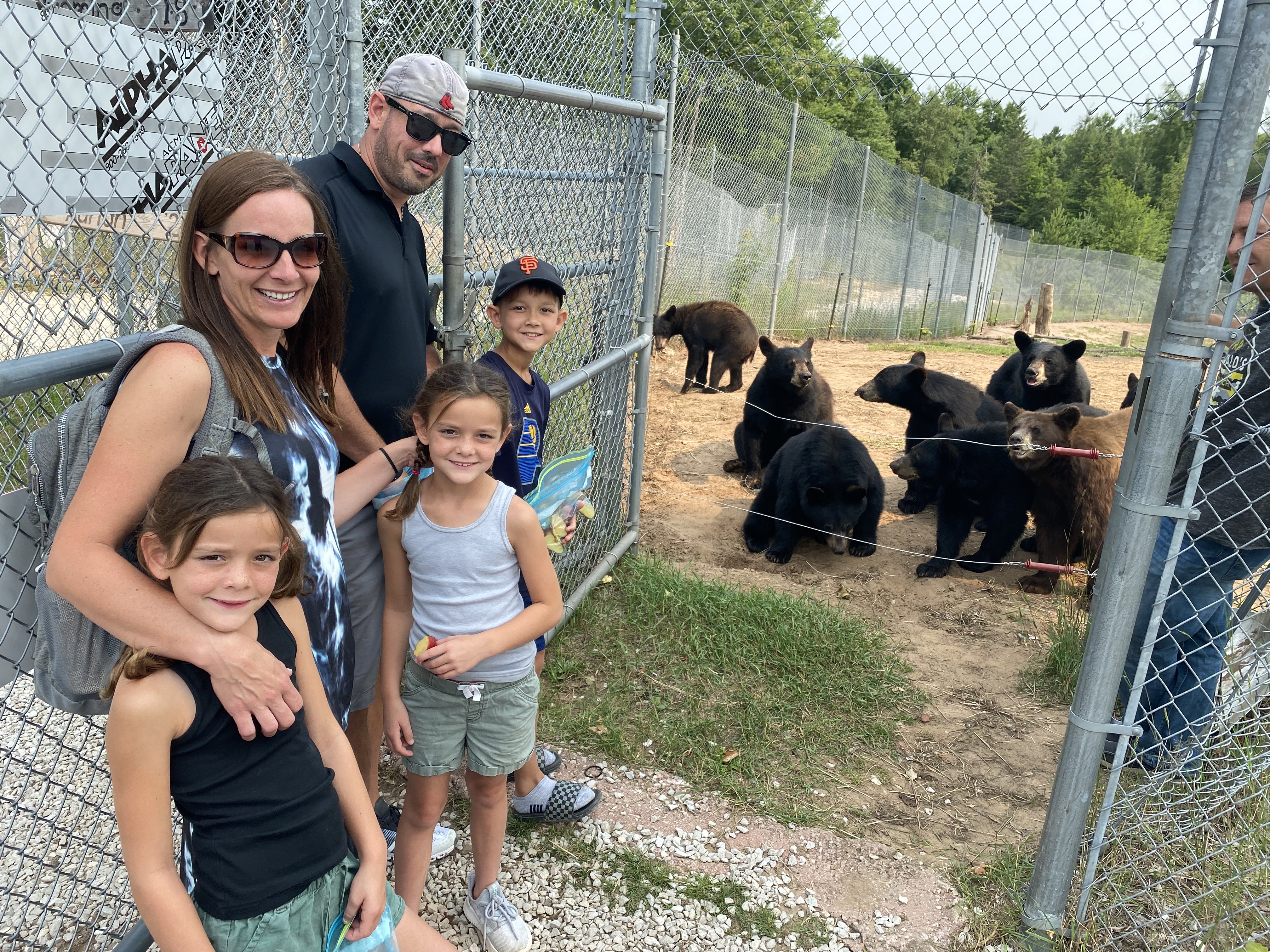 Kids and parents visiting Oswald's Bear Ranch in Michigan's Upper Peninsula