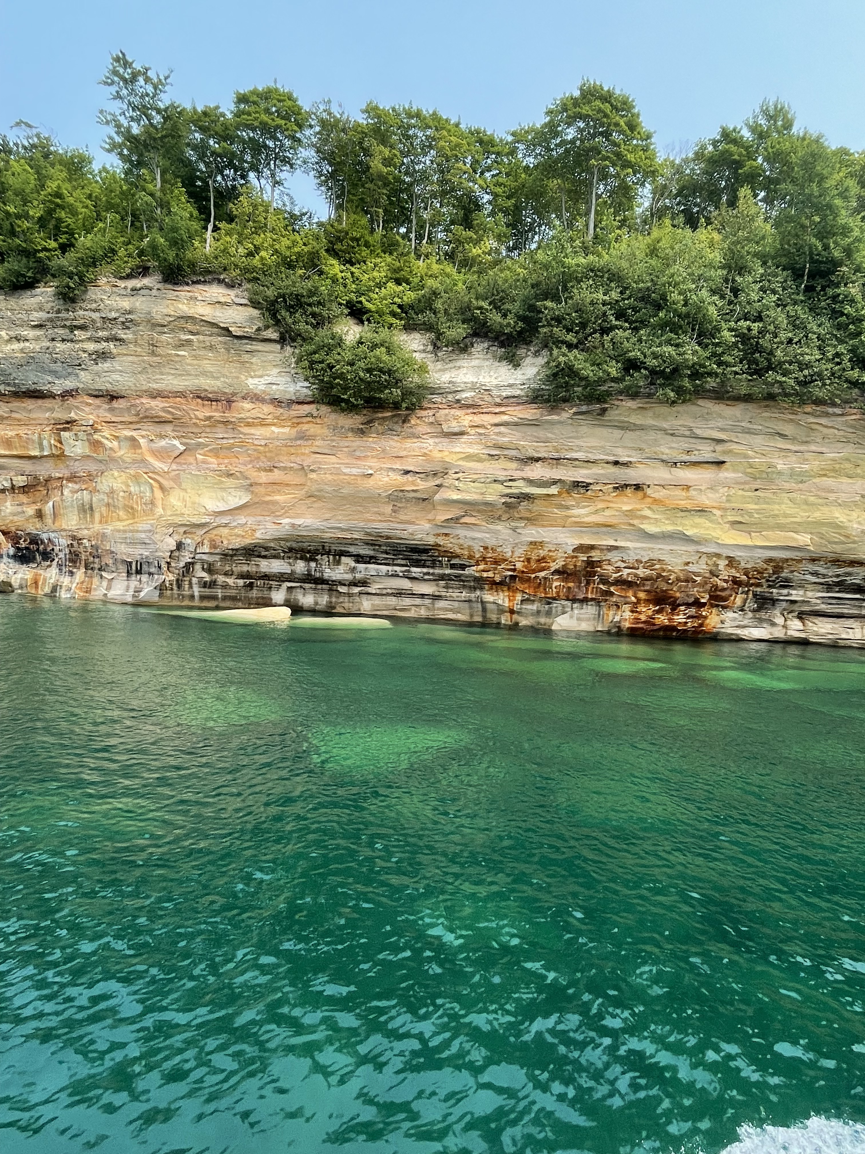 Clear blue-green Lake Superior water near Pictured Rocks National Lakeshore in Michigan