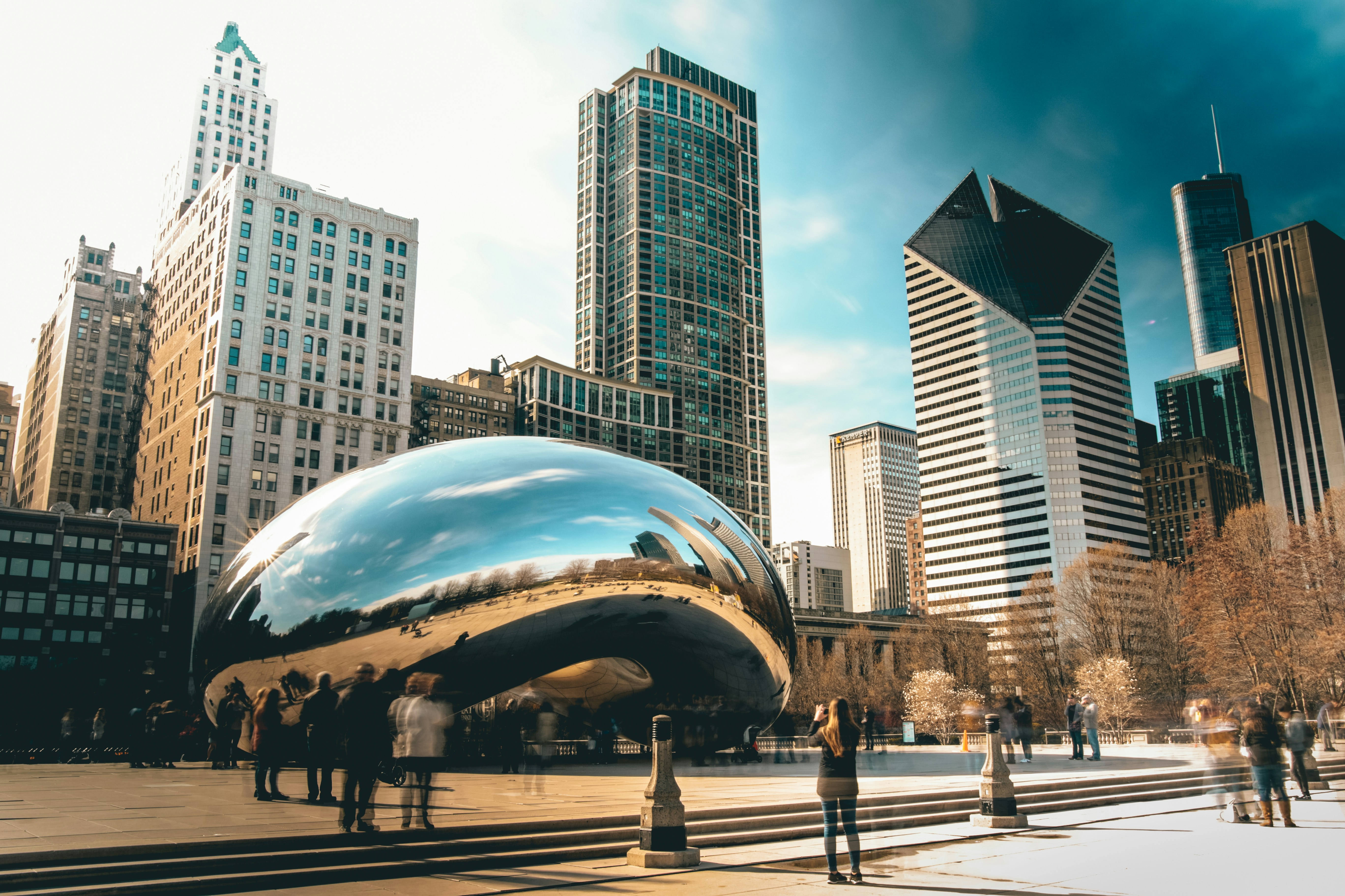 Cloud Gate The Bean in Millennium Park during a Chicago family vacation