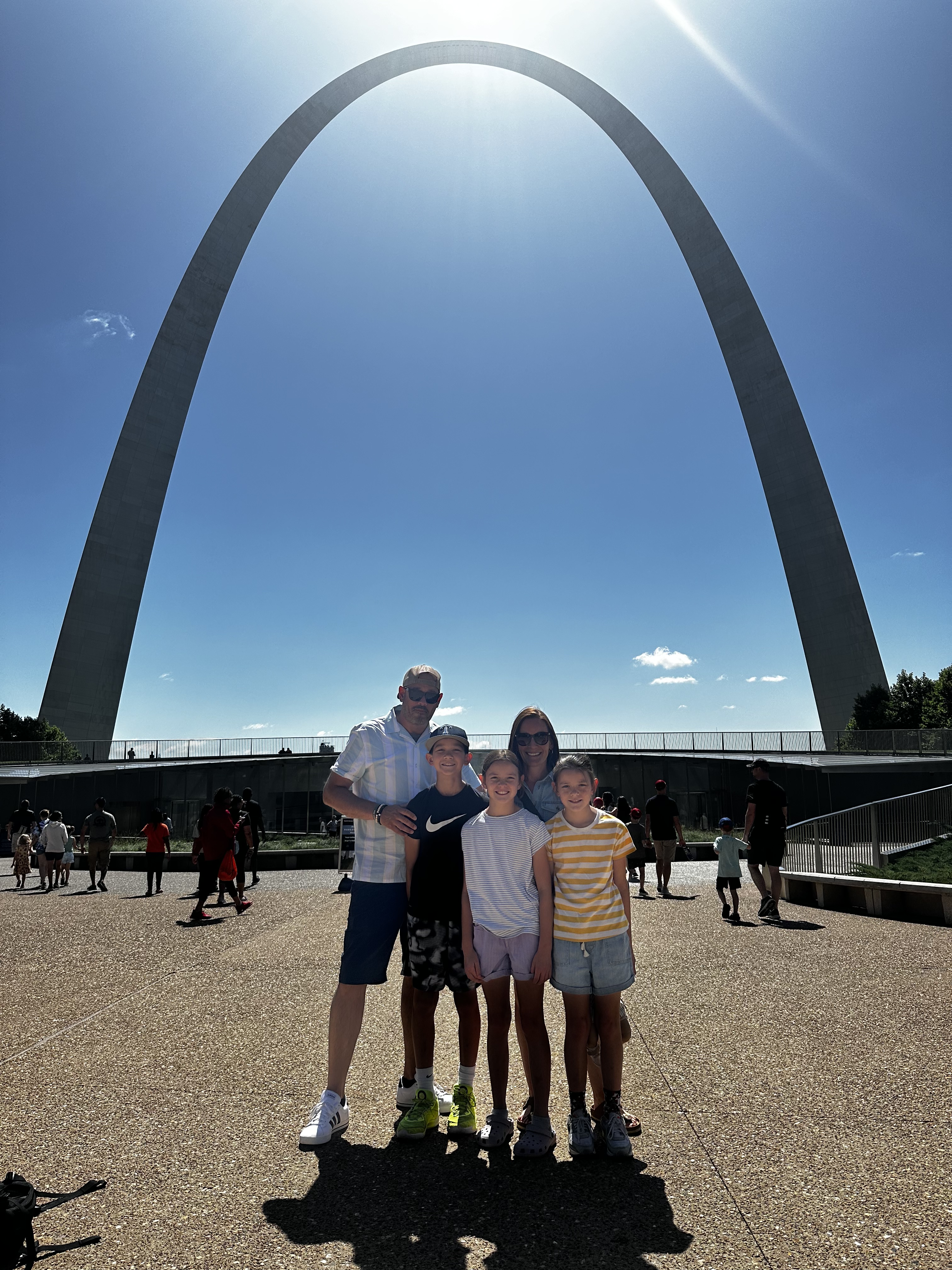 Family visiting Gateway Arch National Park in St. Louis, Missouri